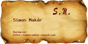 Simon Makár névjegykártya