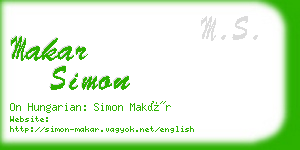 makar simon business card